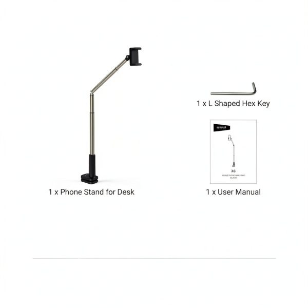 Neewer Entry Level Phone Stand Desk Bed 360 Adjustable-6