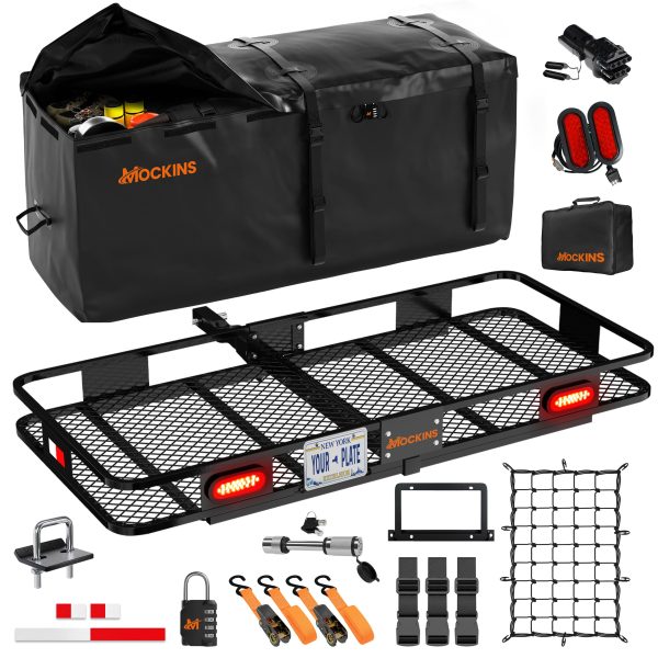 Mockins Cargo Carrier Hitch Mount Basket Heavy Duty 500lbs-0