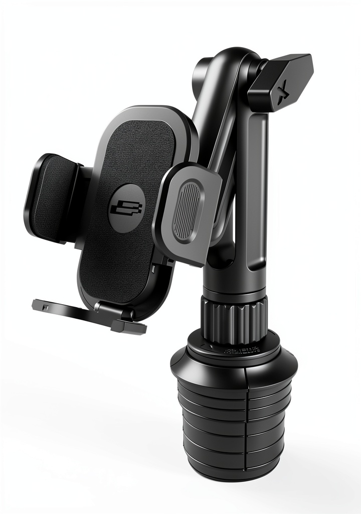 Bracketron TripGrip Cup Holder Mount installed in a vehicle cup holder