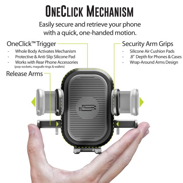 Bracketron OneClick Phone Mount Car Dash Vent Holder-6
