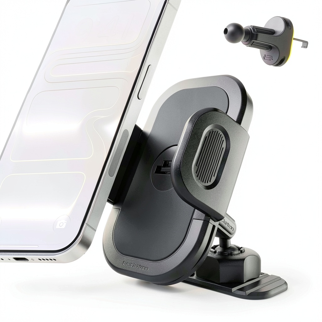 Installing Bracketron TripGrip Dash Vent Mount Universal Phone Holder on a car interior