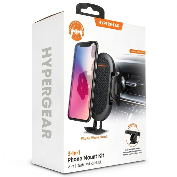 HyperGear 3-in-1 Phone Mount Universal Car Holder Kit-1