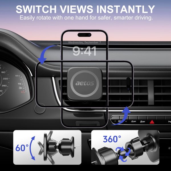 aetos MagSafe Magnetic Air Vent Mount Strong Secure Car-3