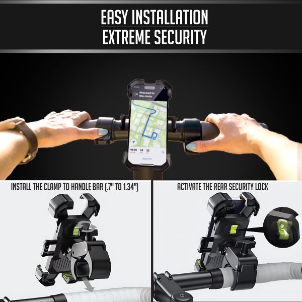 Bracketron X-Lock Handle Bar Mount Shockproof Grip Phone-9