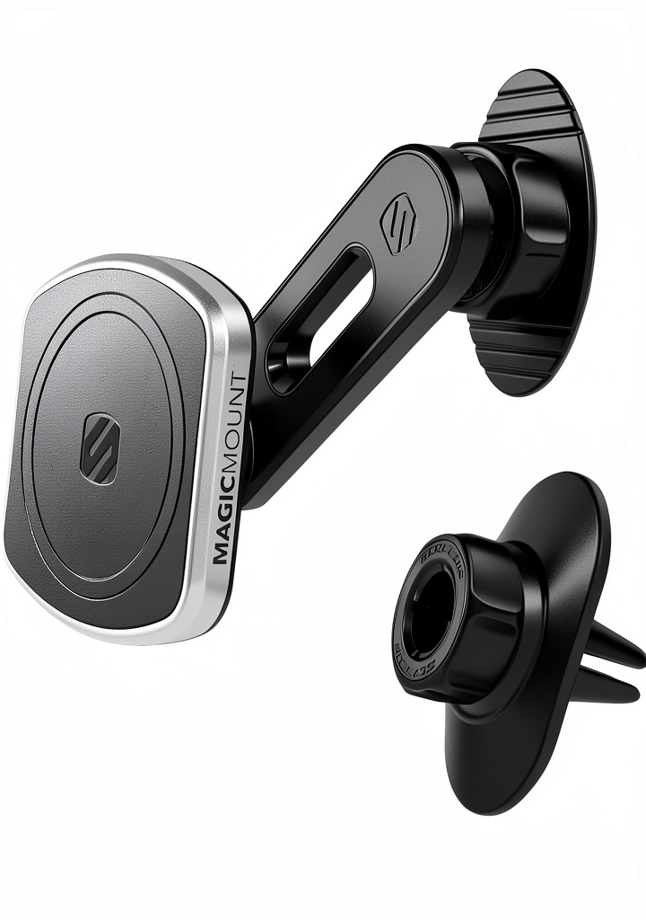 Scosche MagicMount Pro 2 installed on car vent with phone attached