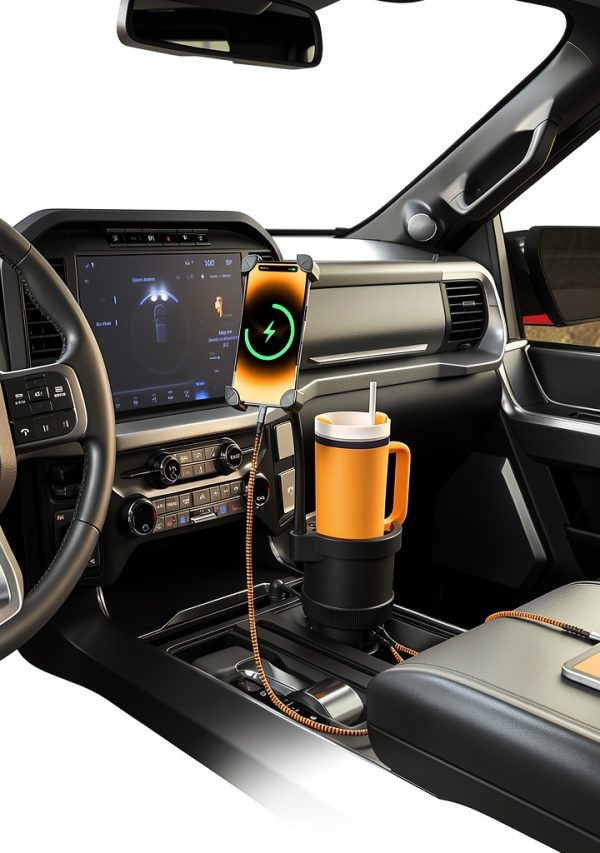 RoadTech Power Cup XL Bottle & Phone Mount with 4‑Port Charger-5