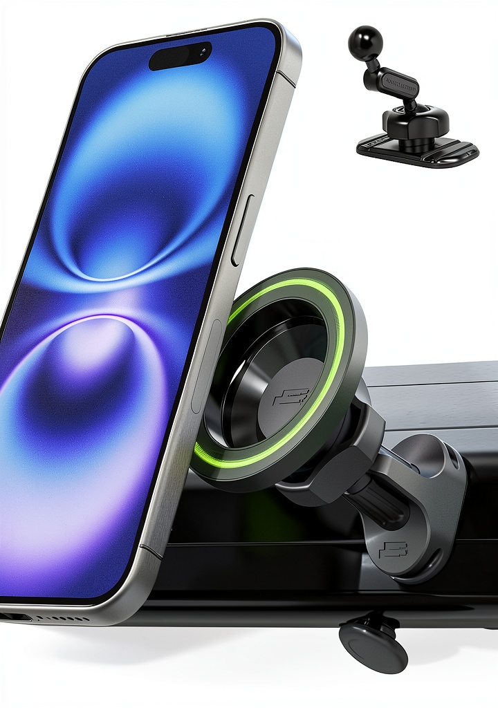 Installing Bracketron MagAlign Pro Phone Mount Magnetic 360 on a car dashboard