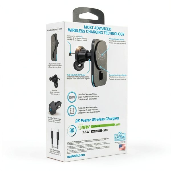 Naztech MagLock Magnetic Fast Charging Vent Mount-13