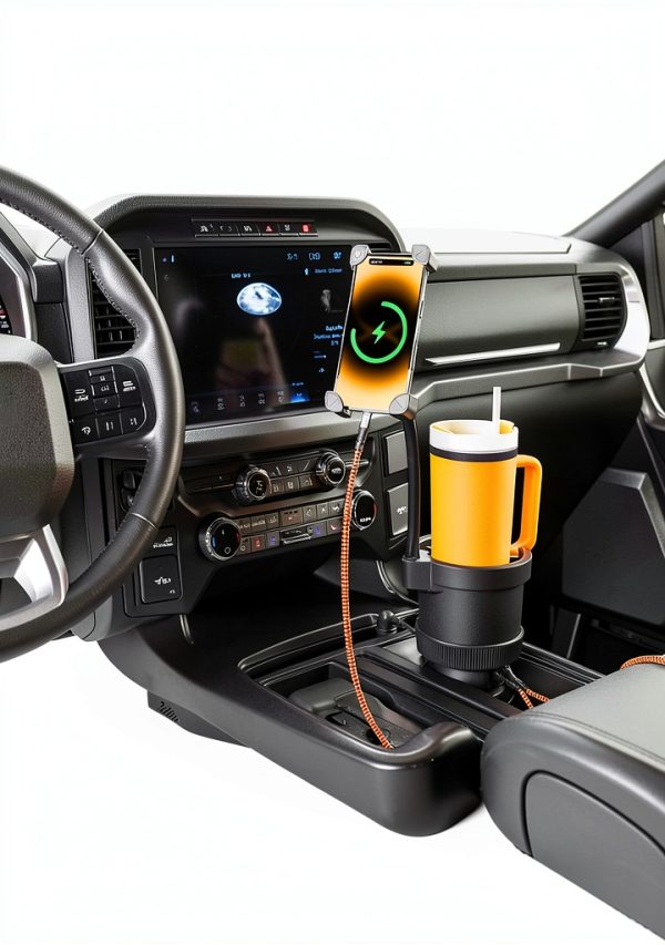 RoadTech Power Cup XL Bottle & Phone Mount with 4‑Port Charger-2