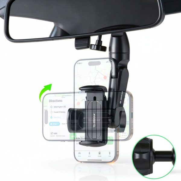 Esoulk Car Mirror Phone Holder Adjustable 360° Universal Fit-3
