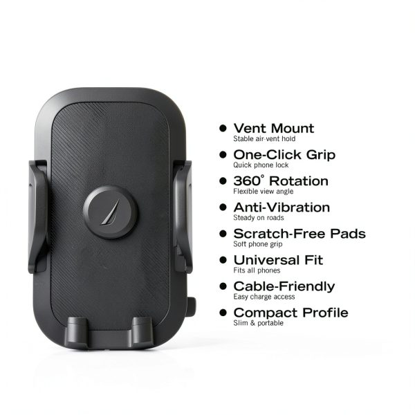 Nautica PH110 Car Vent Phone Holder 360° Rotation Vibration‑Resistant-6