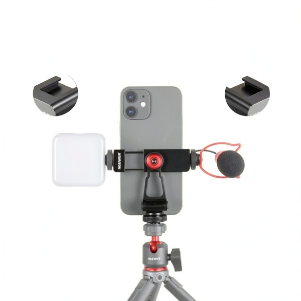 Neewer Universal Metal Phone Mount with Cold Shoe Adjustable Joint-1