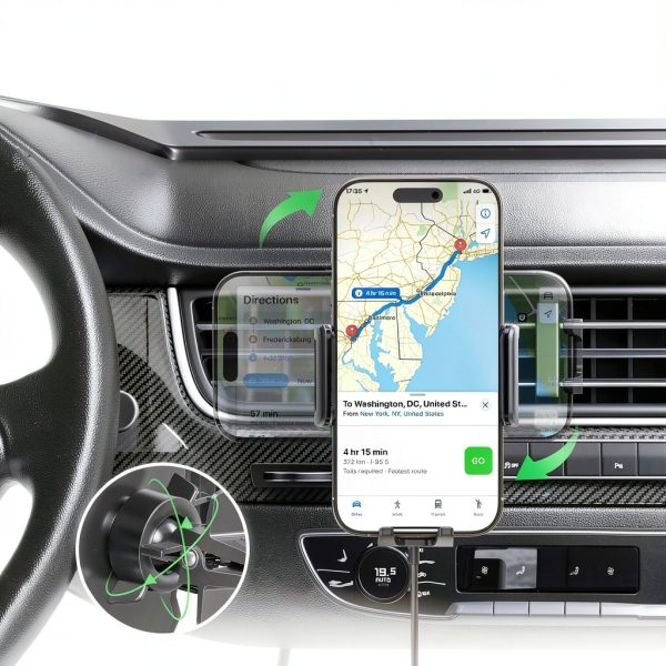 Wireless Car Charger Esoulk 15W Fast Charging Vent Mount Black-5