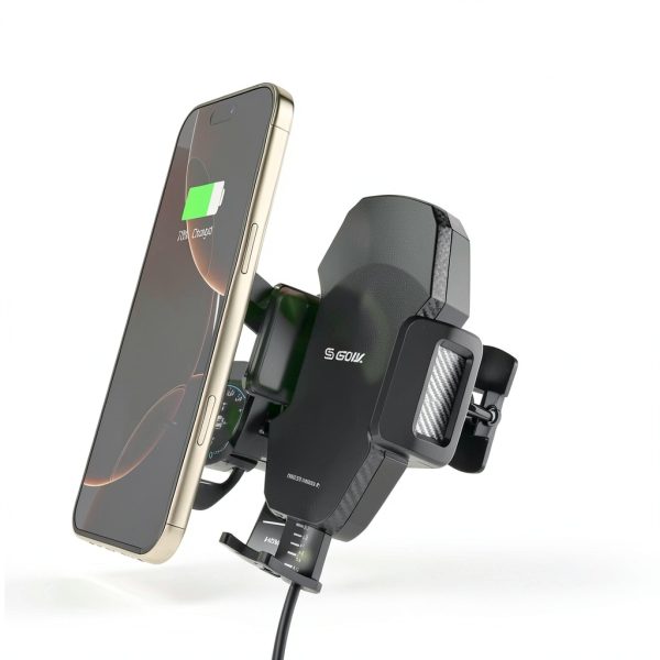 Wireless Car Charger Esoulk 15W Fast Charging Vent Mount Black-3