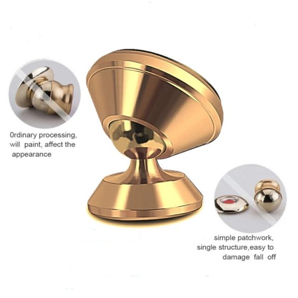 Kitcheniva 360° Magnetic Car Dash Phone Mount Gold-1