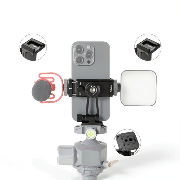 Neewer Arca QR Phone Mount 360° Swivel Cold Shoe for iPhone Samsung-1