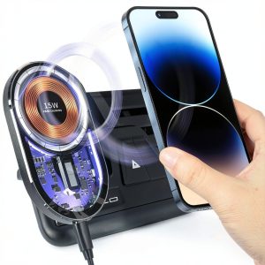Magnetic Car Mount Entronix Wireless Charging AC Vent or Suction Cup-1