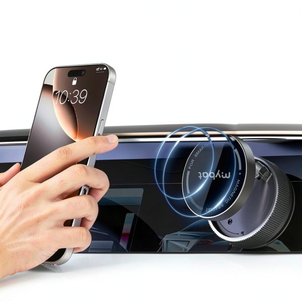 AirTight Vacuum Phone Mount by Mybat Black 15W Fast Charging-2