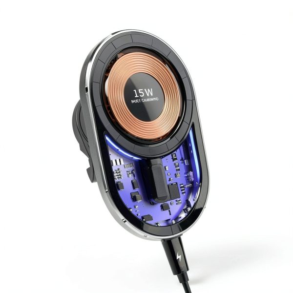 Magnetic Car Mount Entronix Wireless Charging AC Vent or Suction Cup-4