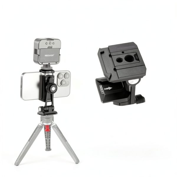 Neewer Arca QR Phone Mount 360° Swivel Cold Shoe for iPhone Samsung-6
