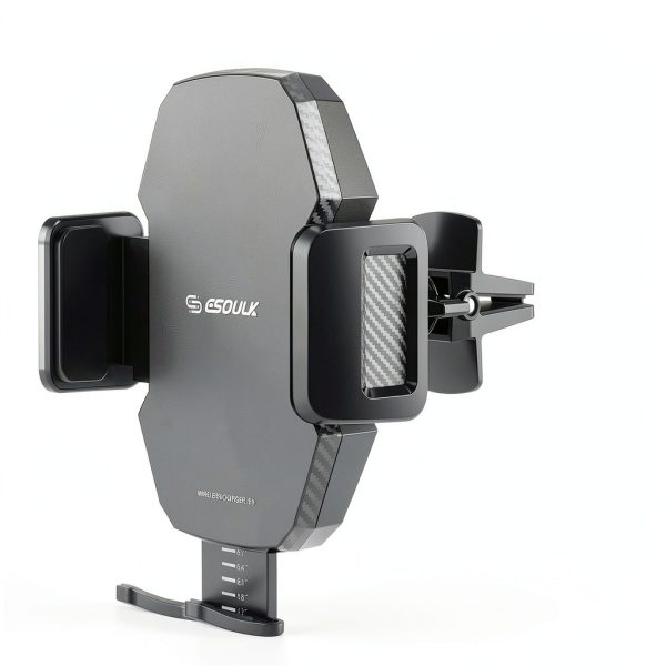 Wireless Car Charger Esoulk 15W Fast Charging Vent Mount Black-2