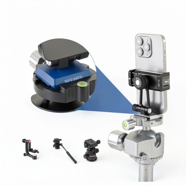 Neewer Arca QR Phone Mount 360° Swivel Cold Shoe for iPhone Samsung-5