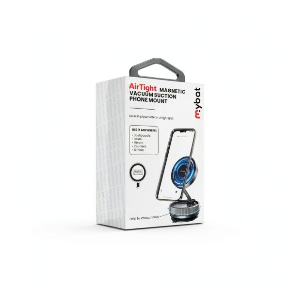 AirTight Vacuum Phone Mount by Mybat Black 15W Fast Charging-7