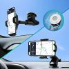 Kitcheniva 360 Universal Cell Phone Mount Car Stand Windshield Black-3