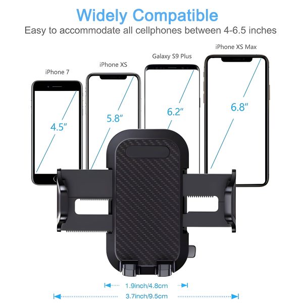 Kitcheniva 360 Universal Cell Phone Mount Car Stand Windshield Black-4